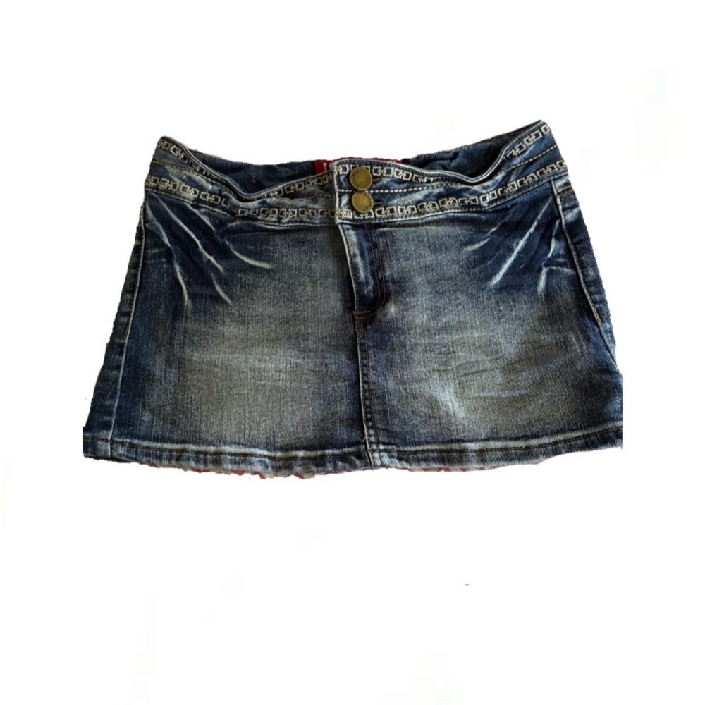 PLAYBOY Distressed Blue Mini Skirt